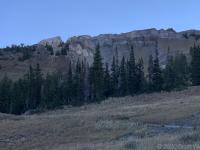 A view of High Traverse. The other side of the notch on the left in the cliffs is called Gunsight.