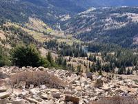 View of Pittsburg Lake from the ridge between Sugarloaf and Devil's Castle.