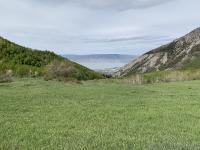 View of Utah Lake from the meadow at the top of Grove Creek