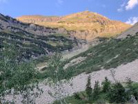 View of Bomber Peak (the flatish, roundish peak on the left of the photo) from the Giant Staircase area