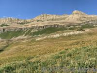 View of Timpanogos Basin, looking south with view of the "glacier" (far left) and Mount Timpanogos (left)