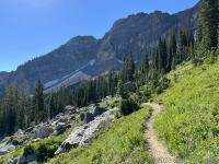 Trail from Cecret Lake below Devil's Castle