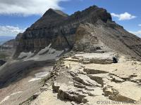 Looking back to the peak from the saddle