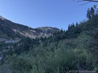 Roberts Ridge on the left divides Aspen Grove basin from Timpooneke/Timpanogos basin