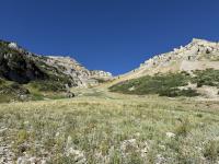 This deceptively gentle rise leads to Pika Cirque