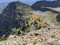 A view of the Aspen Grove trail, Hidden Lakes and East Peak