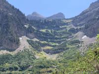 Another shot of South Timpanogos (left) and The Shoulder (right) from Primrose Cirque from about the 2 mile mark (2 miles from the Aspen Grove trailhead)